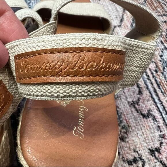 Tommy Bahama Sakura Stretch-Raffia Wedges Size 9.5 Natural Tan - Picture 7 of 12